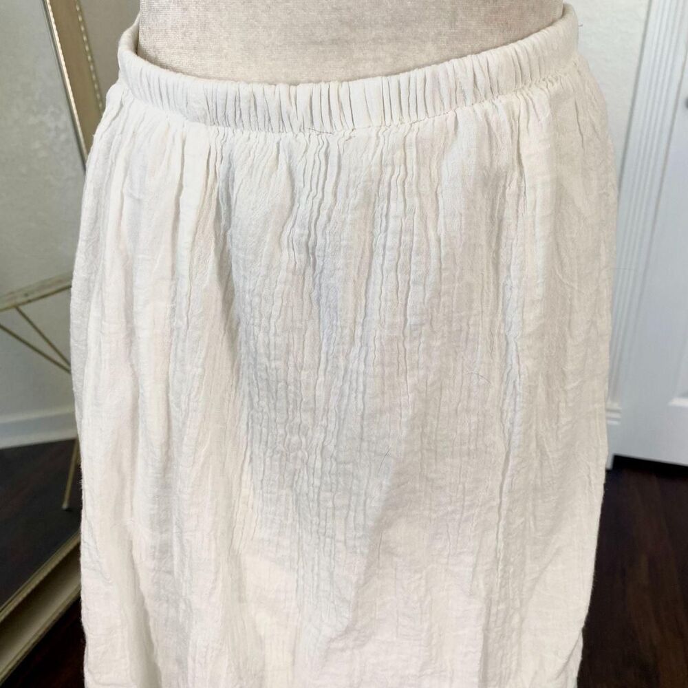 Dressbarn Made in USA Boho Cottage Core White Cotton Midi Maxi Skirt S - Picture 4 of 6